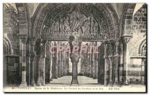 Old Postcard Vezelay Madeleine Church Narthex The portal and the Nave