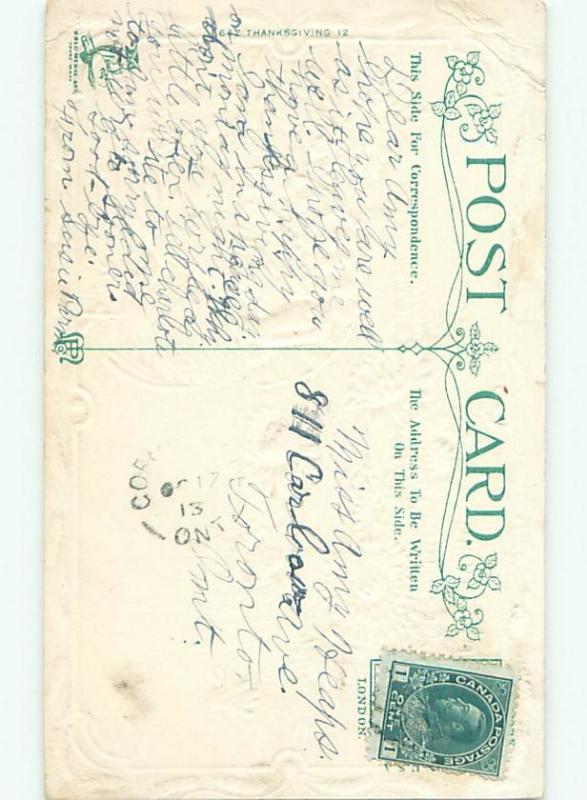 Divided-Back THANKSGIVING SCENE Great Postcard AA0450