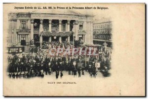 Old Postcard Hi Flags Of Joyeuse entree LL AA RR the Prince and Princess of B...