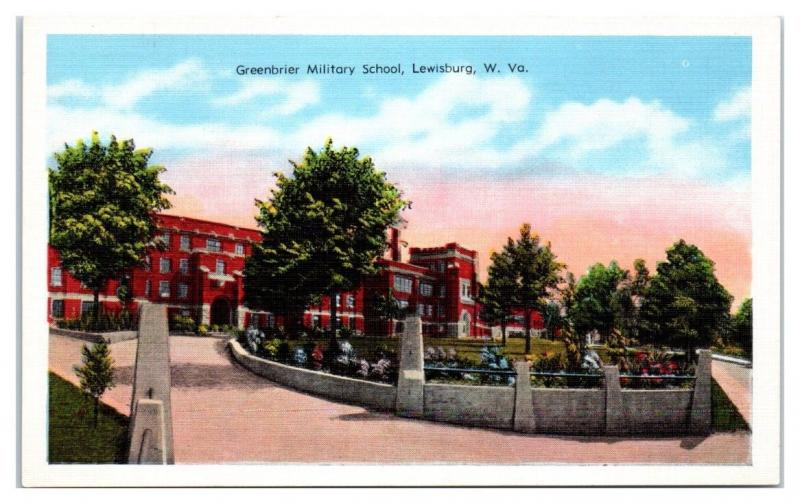 Greenbrier Military School, Lewisburg, WV Postcard