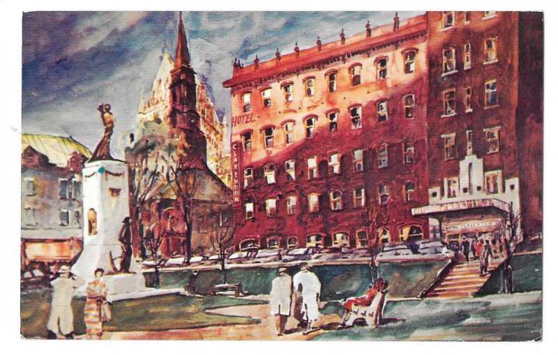 Canada Hotel Clarendon Quebec City Artists Rendering Vintage Postcard