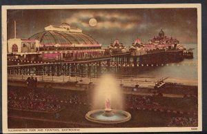 Sussex Postcard - Illuminated Pier and Fountain, Eastbourne    RS2691