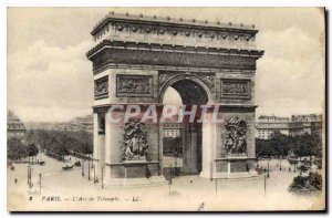 Old Postcard Paris Arc Triomphe