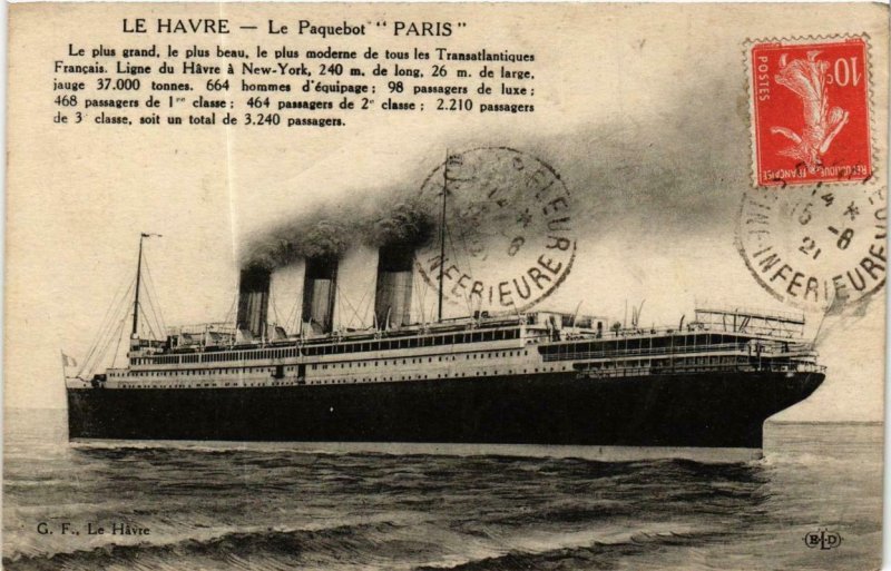 CPA AK Le Paquebot Paris, SHIPS (762752)