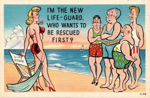 Humour Sexy Girl I'm The New Life Guard
