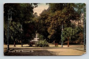 Savannah Georgia Forsyth Park Scenic Downtown Landmark Fountain DB Postcard 