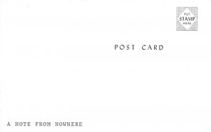 Note from Nowhere Cow Postcard