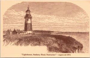 Lighthouse, Sankaty Head Nantucket MA Modern Reproduction Postcard U26