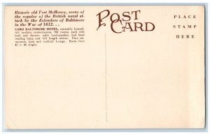 Baltimore Maryland Postcard Birthplace Of National Anthem c1940's Lord Baltimore