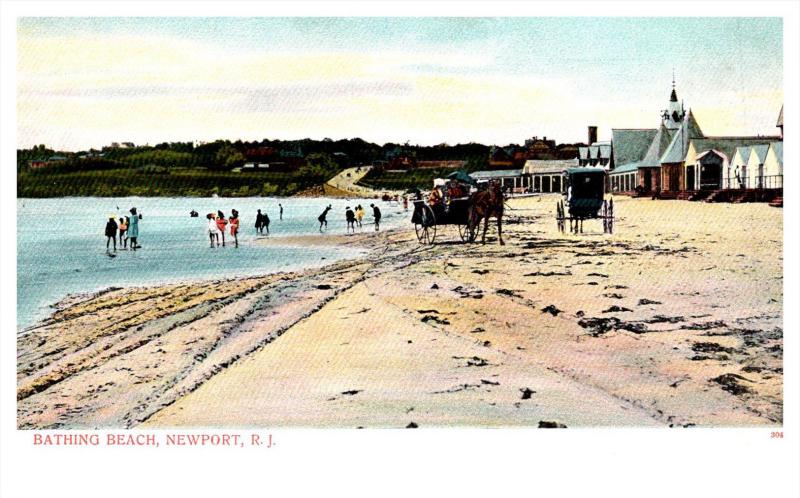 Rhode Island  Newport  Bathers at Beach