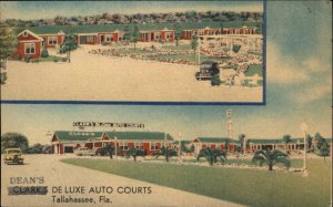 Tallahassee Florida FL Motel Linen 1930s-50s Linen Postcard