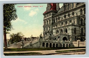 Albany NY, Capitol Building Approach, Vintage New York c1910 Postcard