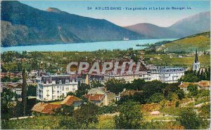 Old Postcard 94 Aix les Bains general view and Lake Bourget