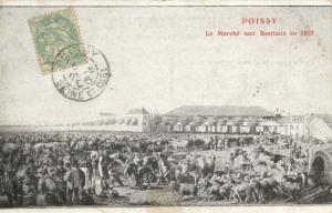 CPA POISSY-Le Marché aux Bestiaux en 1857 (260386)