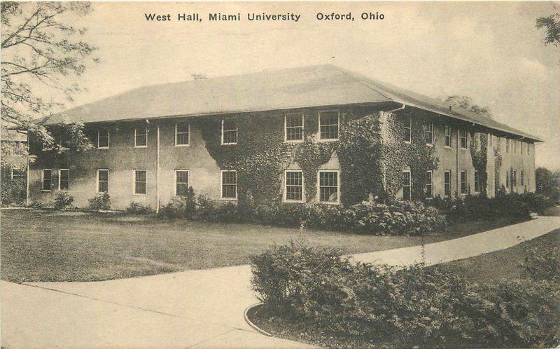 Albertype 1937 Oxford Ohio West Hall Miami University Snyder postcard 412