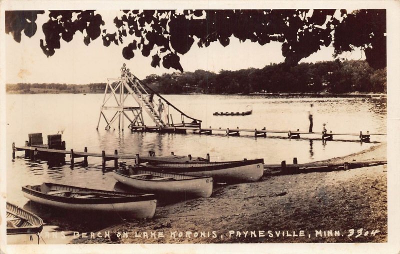 J82/ Paynesville Minnesota RPPC Postcard c30s Vans Beach Water Slide Boats 69