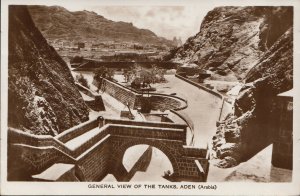 Yemen Postcard - General View of The Tanks, Aden  RS4363