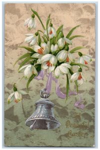 Lewiston MN Postcard Easter Ringing Bell Flowers Embossed Nash 1908 Antique