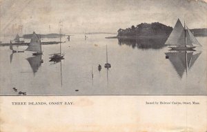 CAPE COD ONSET BAY MASSACHUSETTS~THREE ISLANDS~HOLMES CASINO 1908 POSTCARD 