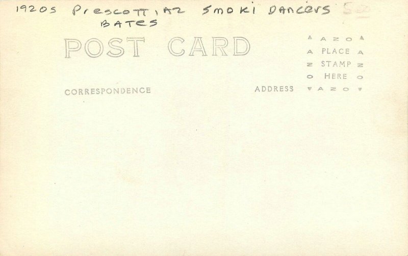Postcard RPPC 1920s Arizona Prescott Smoki Dancers Bates AZ24-2576