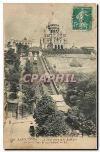 Old Postcard The Paris Funicular and the Basilica of Sacre Coeur in Montmartre