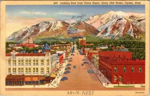 Postcard STREET SCENE Ogden Utah UT AN8856