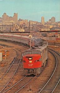 ALCO PENNSYLVANIA~SOUTHERN PACIFIC #98-EMD E-7 DIESEL LOCOMOTIVE POSTCARD 