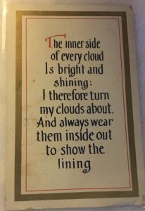 Old Postcard Encouragement Verse Inner Side of Every Cloud Is A Bright...