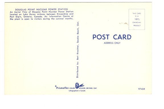 Douglas Point Nuclear Power Station, Port Elgin,  Ontario,