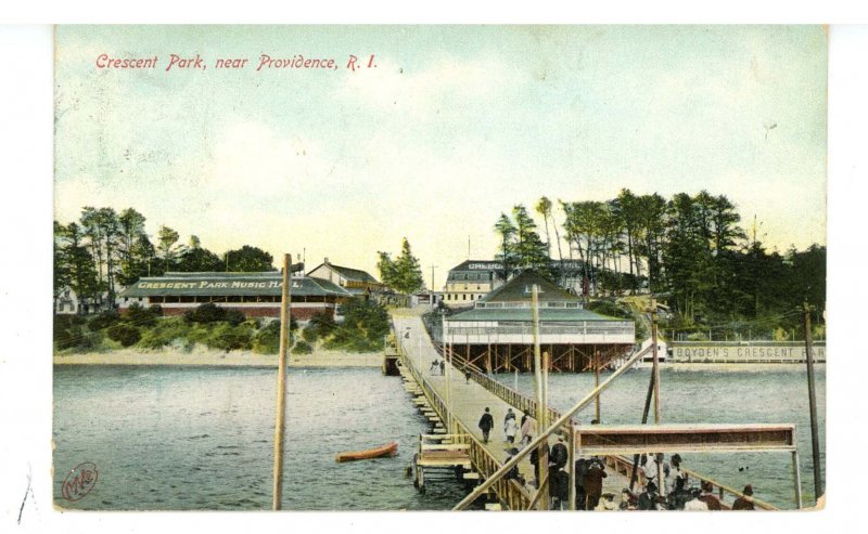 RI - Narragansett Bay. Boyden's Crescent Park, Amusement, Bridge, Music Hall