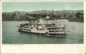Cincinnati OH Steamer Boat Island Queen Postcard EXC COND Detroit Publishing
