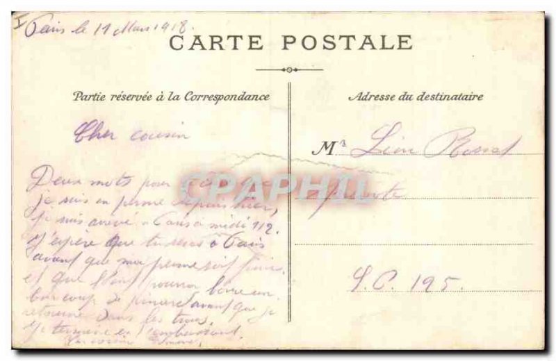 Old Postcard Paris Arc de Triomphe