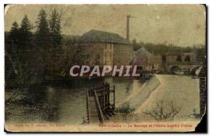 Postcard Old Bridge & # 39Ouilly Dam and & # 39Usine Landry Freres (TOILEE map)