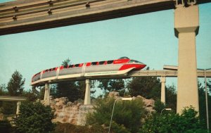 Vintage Postcard America's First Daily Operating Monorail Train Highway of Sky