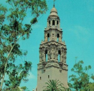 USA Tower Of The California Building Alcazar Gardens San Diego Postcard 07.67