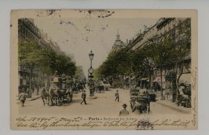 France - Paris. Italian Boulevard, Street Scene  (excessive postal ink)