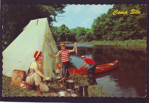 P1601 1970 RPPC fishing camp site campement de reve newcastle N.B. canada