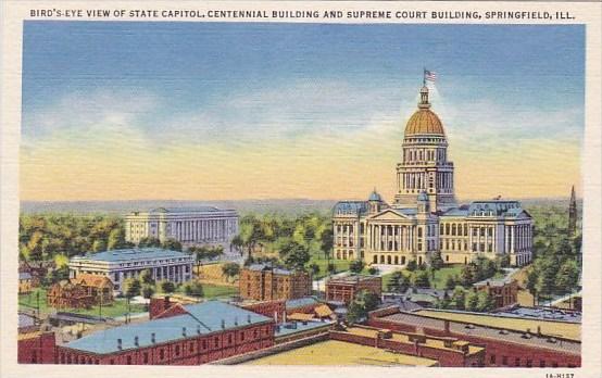 Bird's Eye View Of State Capitol Centennial Building And Supreme Court Buildi...