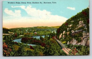 1955  Harriman  Tennessee   Southern Railway Railroad Postcard