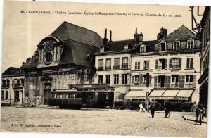 CPA LAON Theatre et Gare du Chemin de fer de LAON (280344)