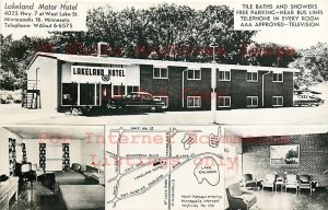 MN, Minneapolis, Minnesota, RPPC, Lakeland Motor Hotel, Highway 7