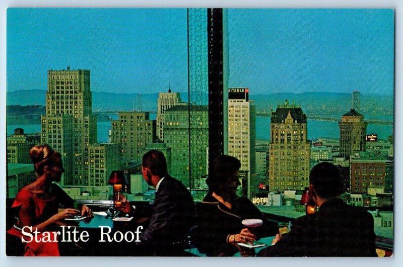 San Francisco California Postcard Starlite Roof Drake Cable Cars c1960 Vintage