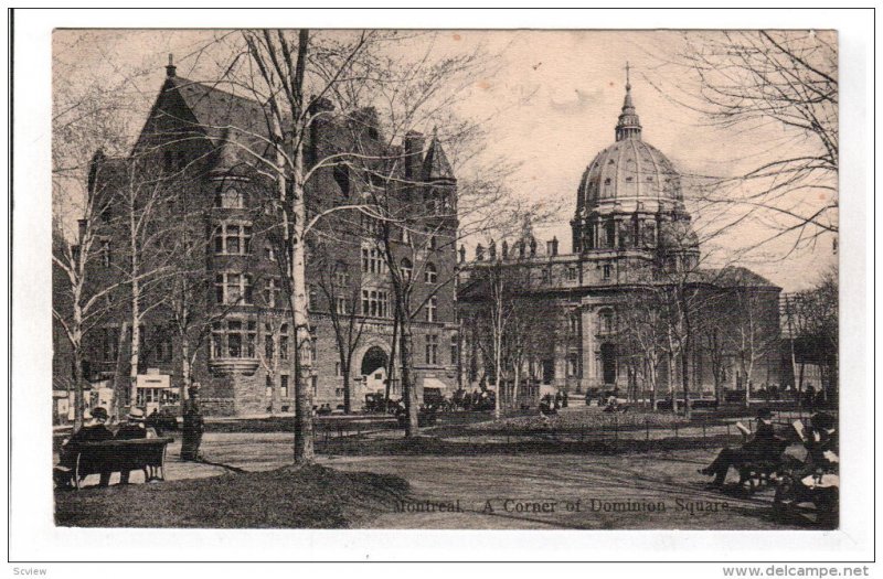 MONTREAL, Quebec, Canada, 1900-1910's; A Corner Of Dominion Square