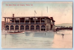 Venice California CA Postcard The Bath House And Lagoon Scene 1910 Antique