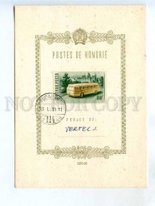 285182 HUNGARY 1956 stamp w/ autograph of author of project