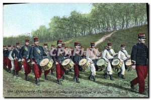 Postcard Old Army Corps of Drums and bugles year & # 39ensemble