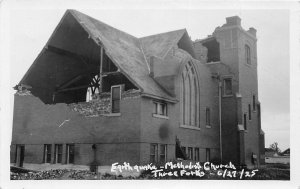 J33/ Three Forks Montana RPPC Postcard c1925 Earthquake Disaster Church  218