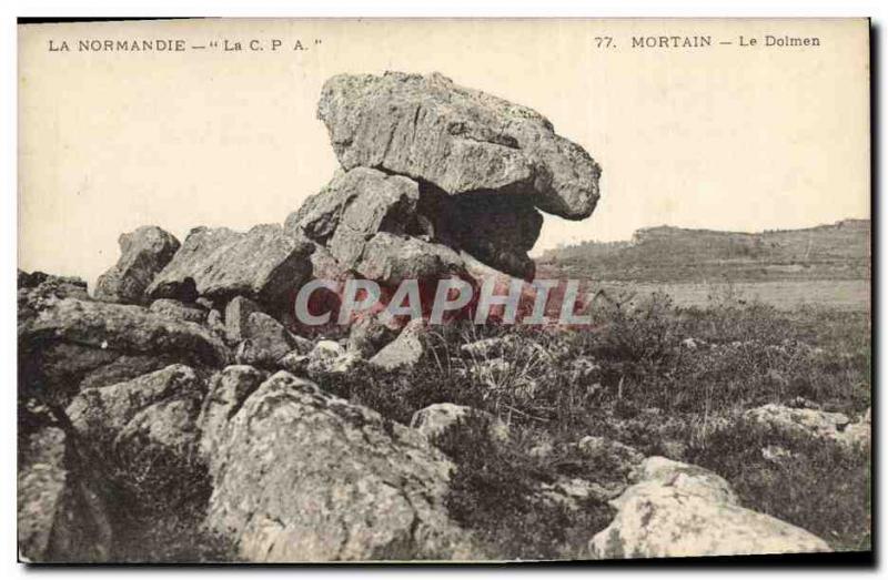 Old Postcard Dolmen Megalith Normandy Mortain dolmen