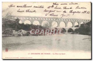 Old Postcard surroundings Nimes Pont du Gard