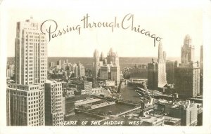 Postcard RPPC Photo Illinois Chicago Birdseye 22-13937